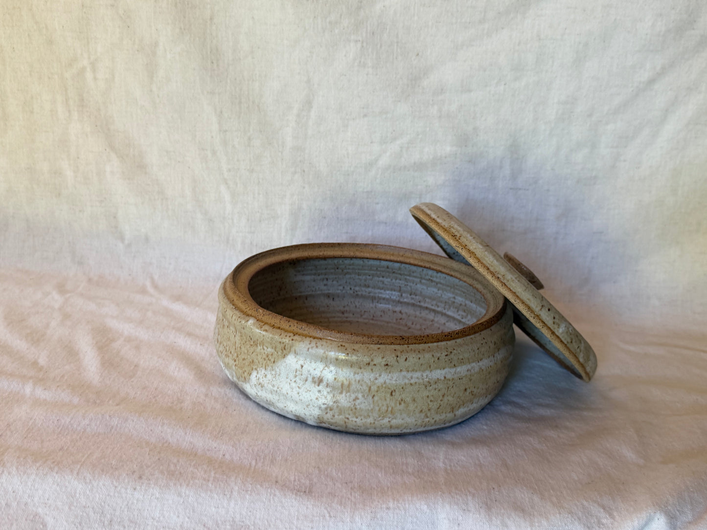 **ON HOLD** Tortillero Tortilla Warmer Speckled Cream