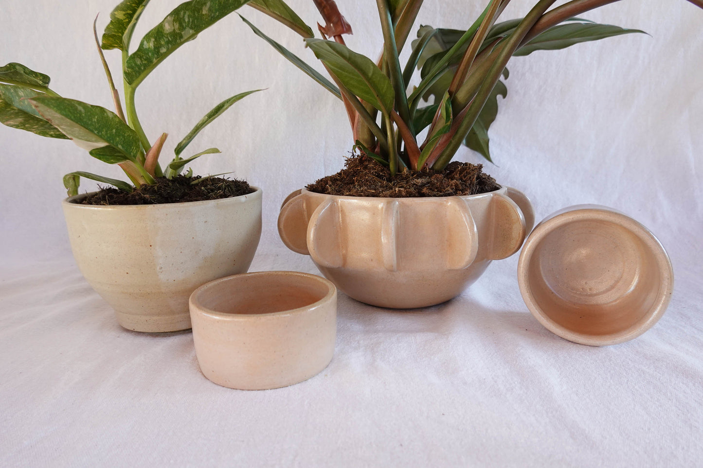 Planter with hand-built sculptural design