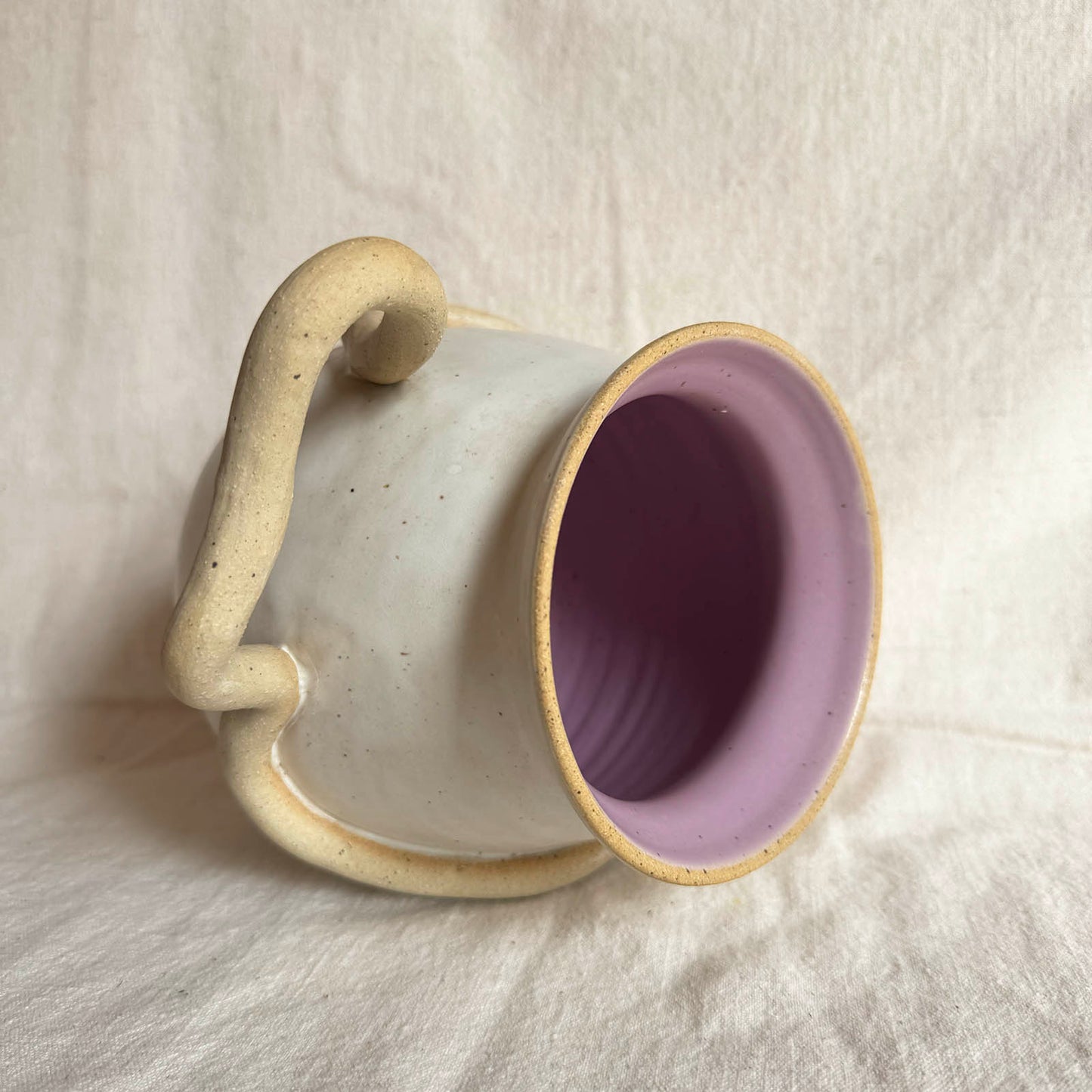 Wraparound Handle Vase with Purple Interior