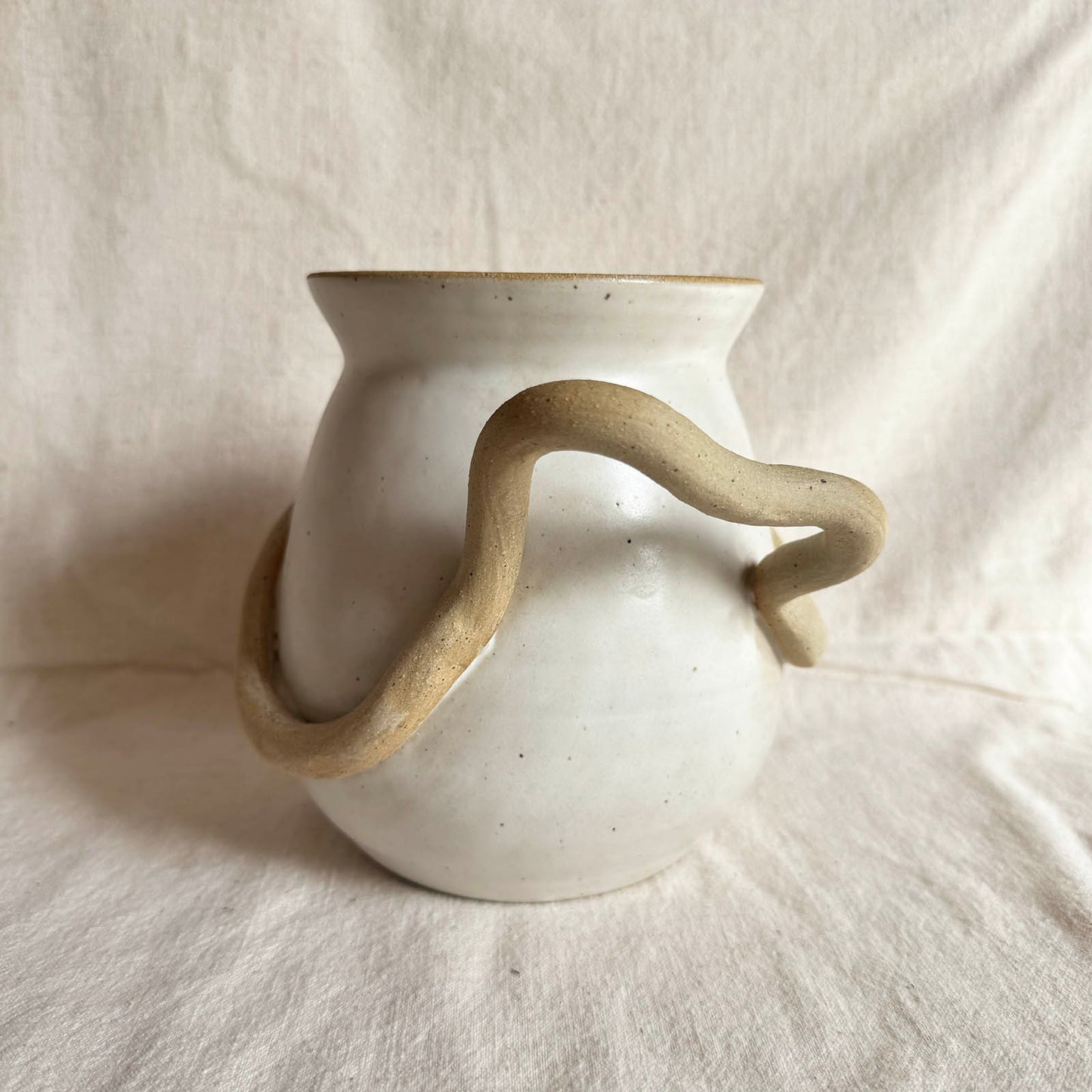 Wraparound Handle Vase with Purple Interior