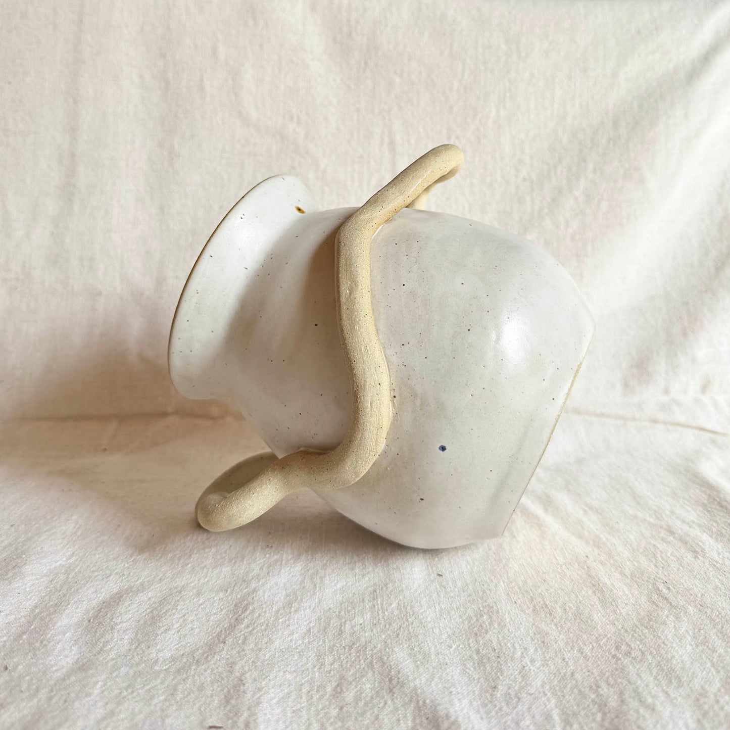 Wraparound Handle Vase with Purple Interior