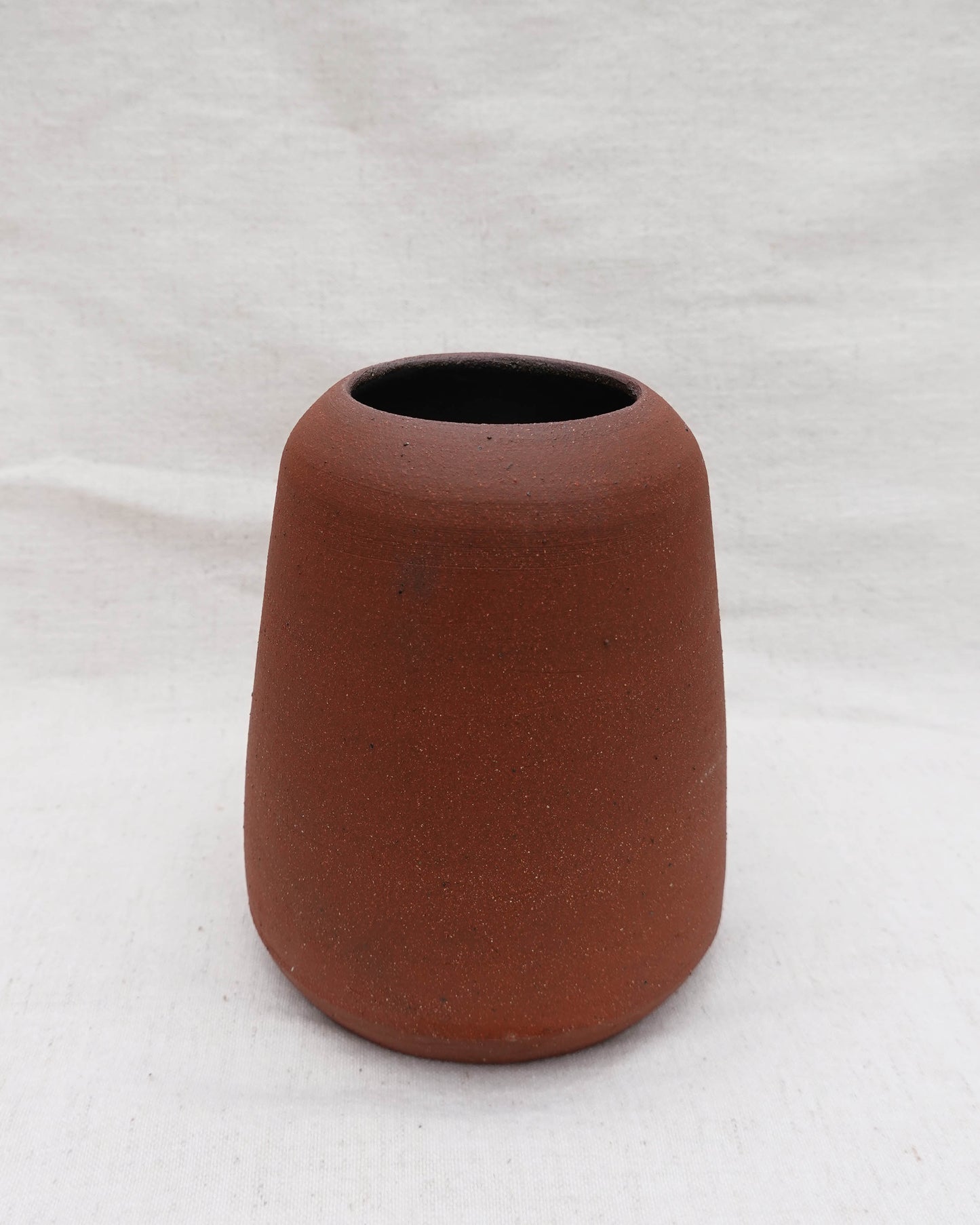 Red Clay Vase with Circles