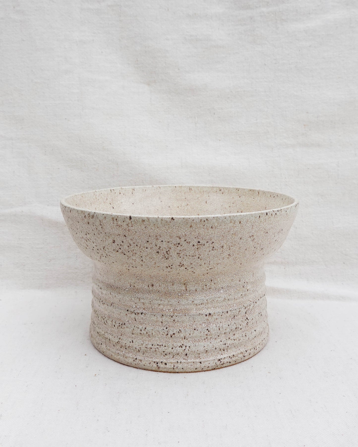 Ribbed Pedestal Bowl / Key Bowl / Serving Fruit Bowl