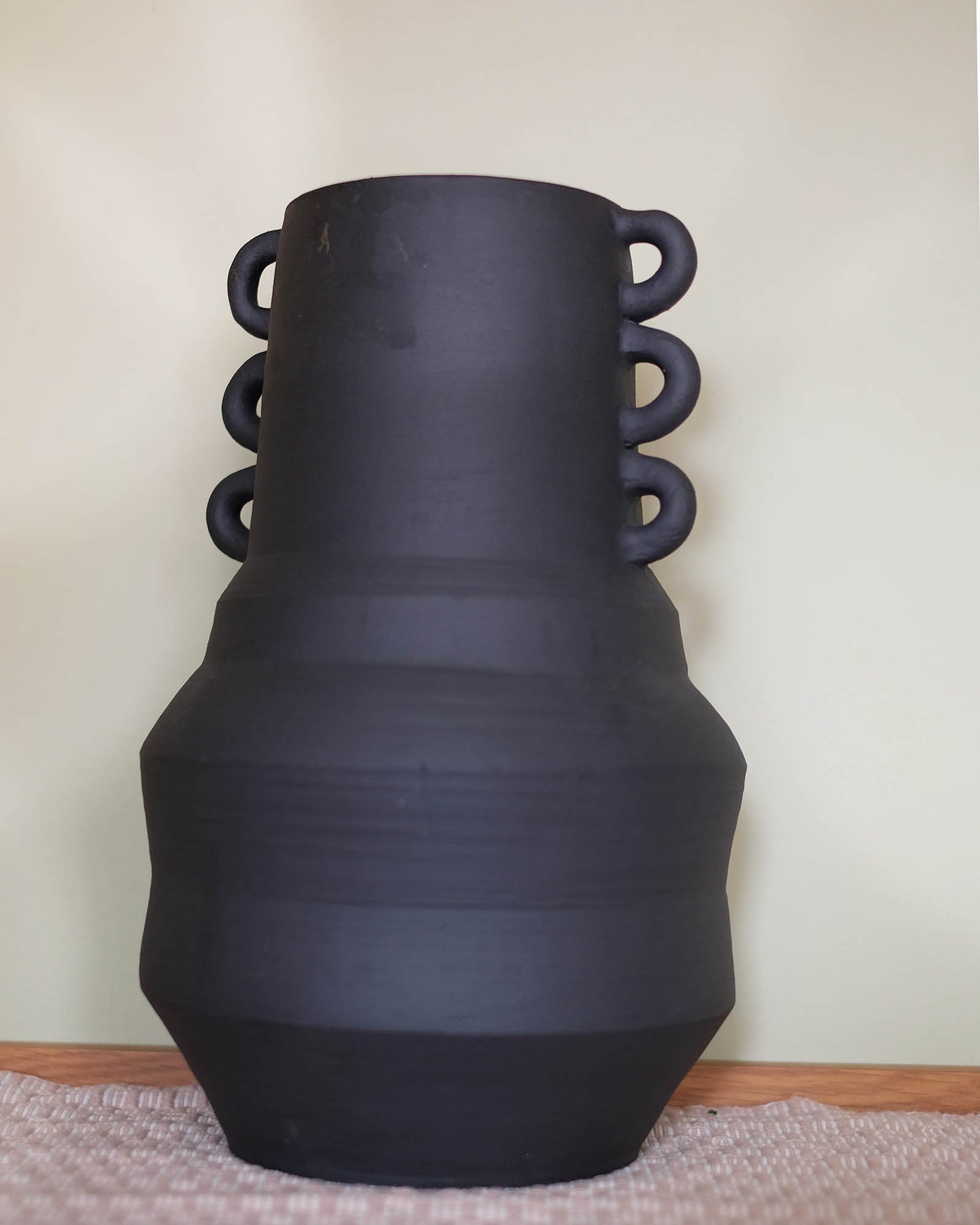 Tall Black Angular Vase