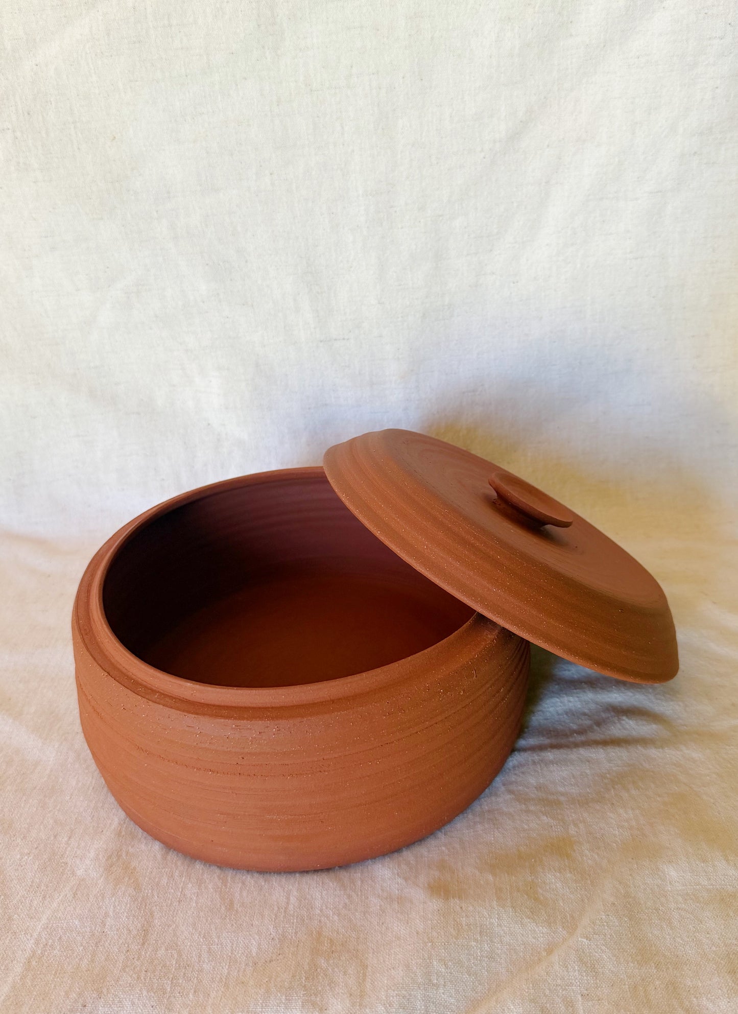 Tortillero Tortilla Warmer raw red clay