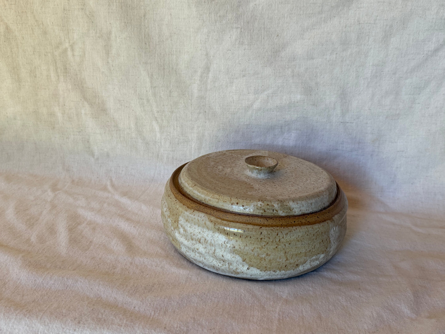 **ON HOLD** Tortillero Tortilla Warmer Speckled Cream