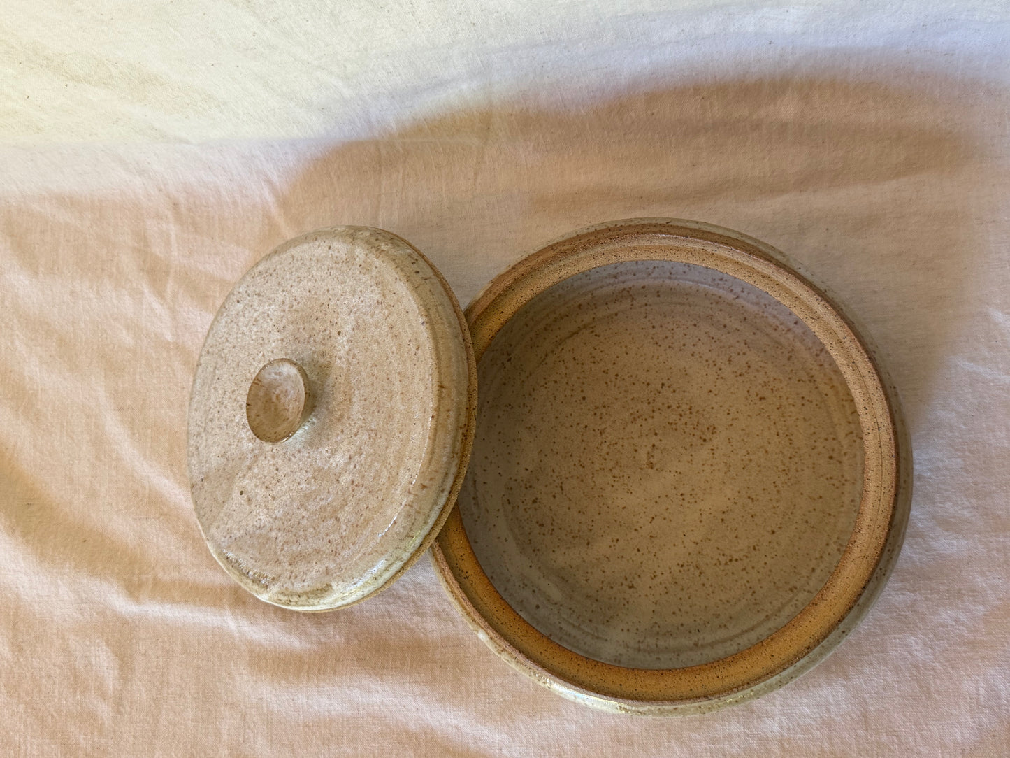 **ON HOLD** Tortillero Tortilla Warmer Speckled Cream