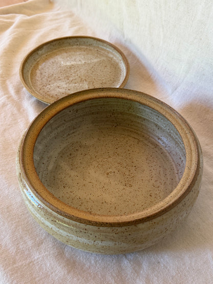 **ON HOLD** Tortillero Tortilla Warmer Speckled Cream