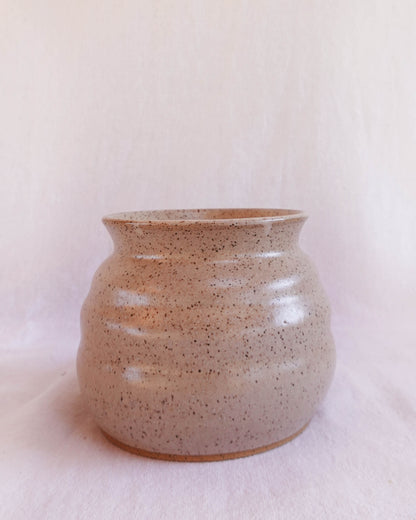 Rippled Speckled Vase / Utensil Crock