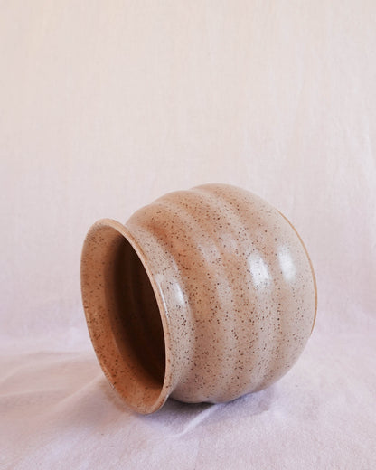 Rippled Speckled Vase / Utensil Crock