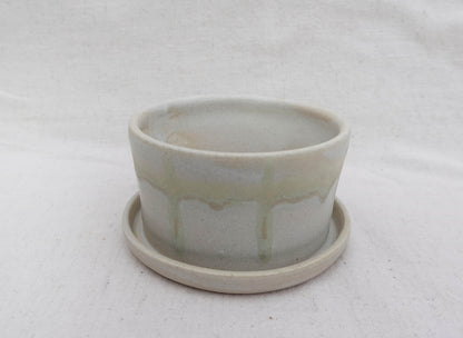 Green Stripes Planter with Saucer