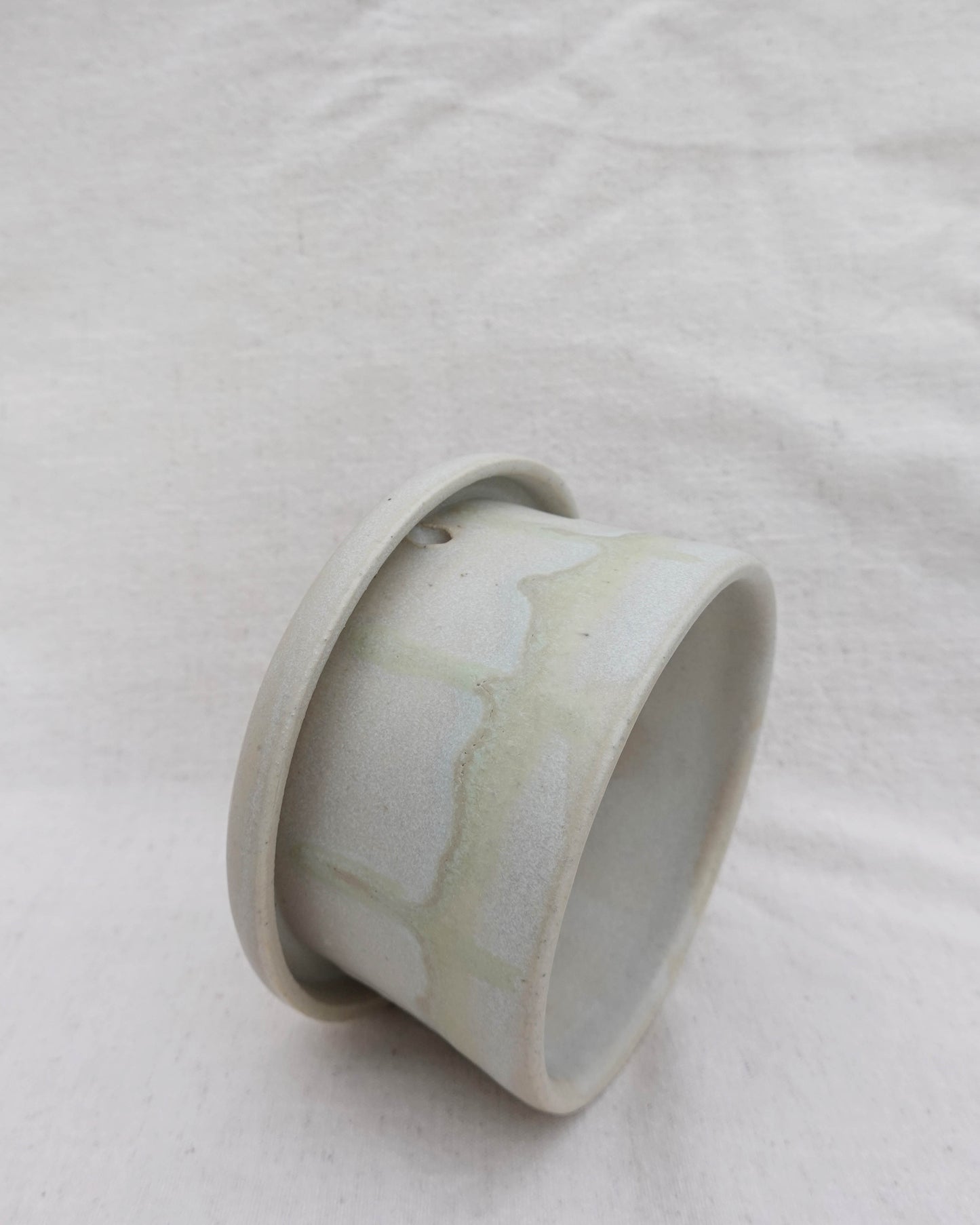 Green Stripes Planter with Saucer