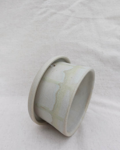 Green Stripes Planter with Saucer