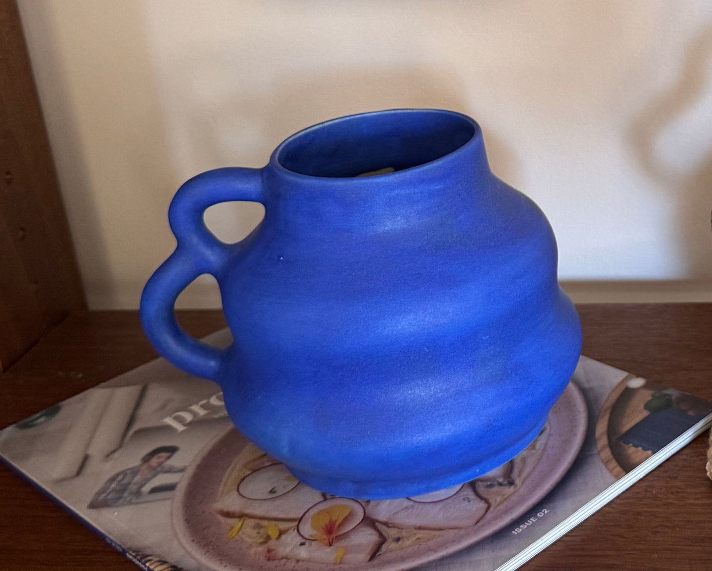 Vibrant Blue Curvy Vase