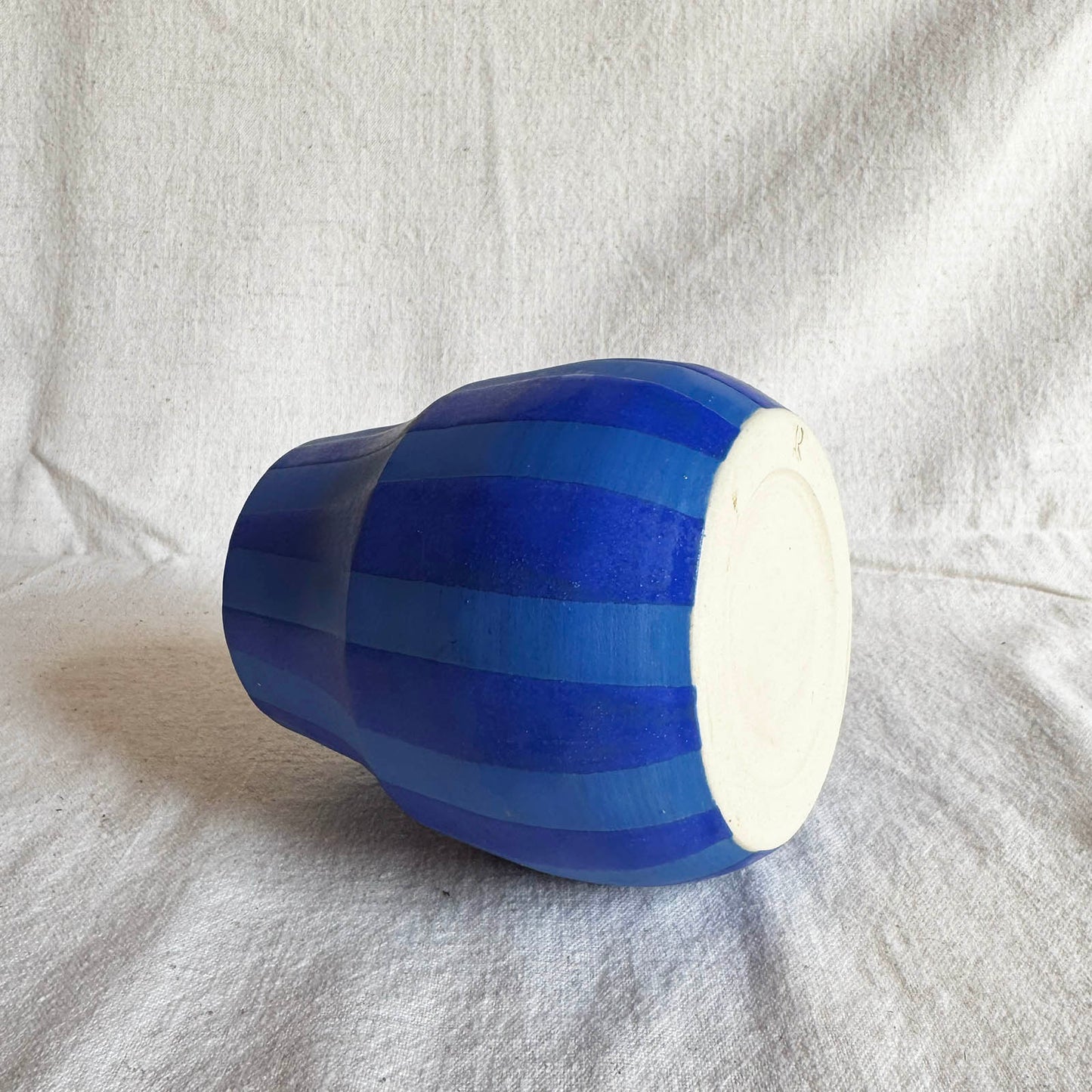 Blue Striped Vase / Jar