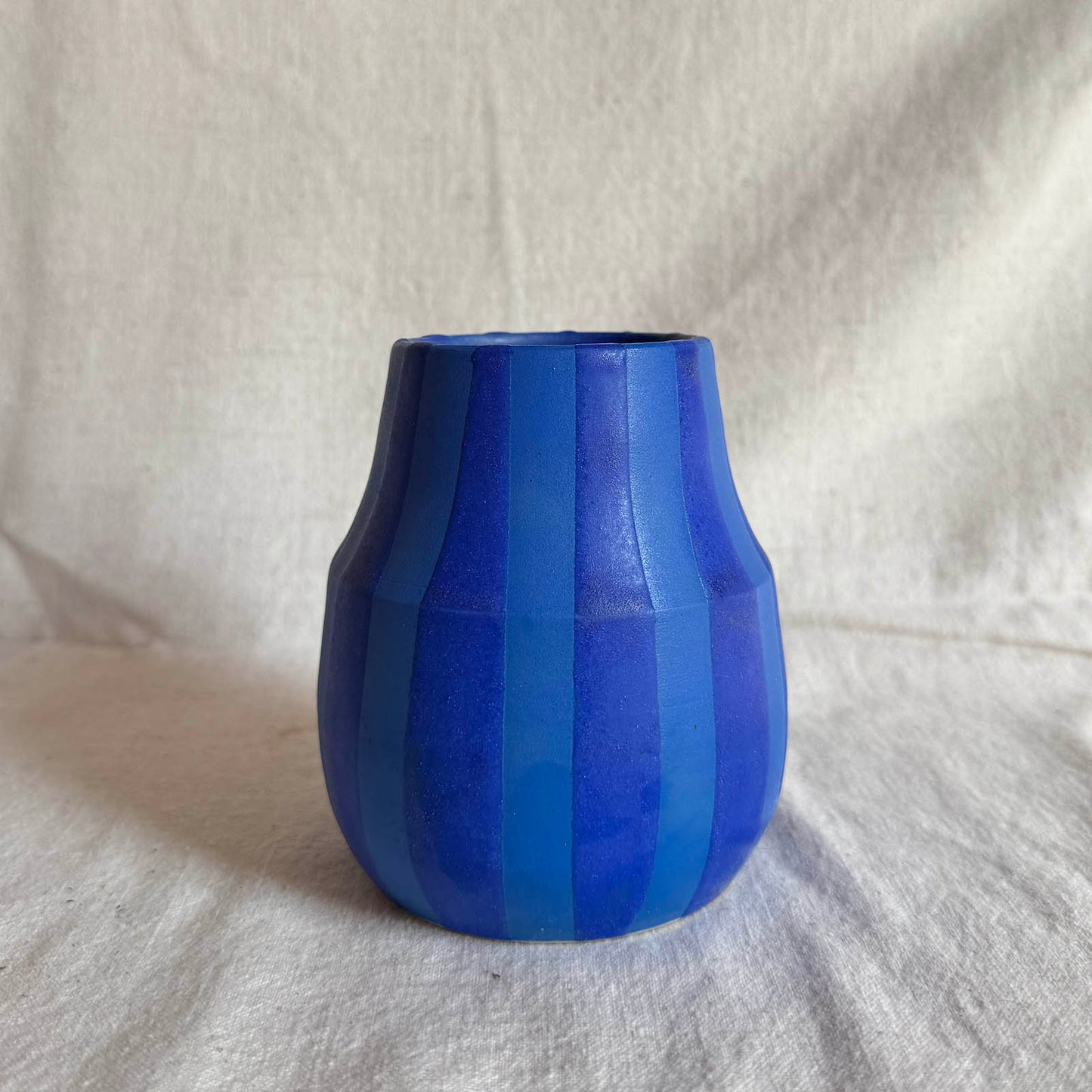 Blue Striped Vase / Jar