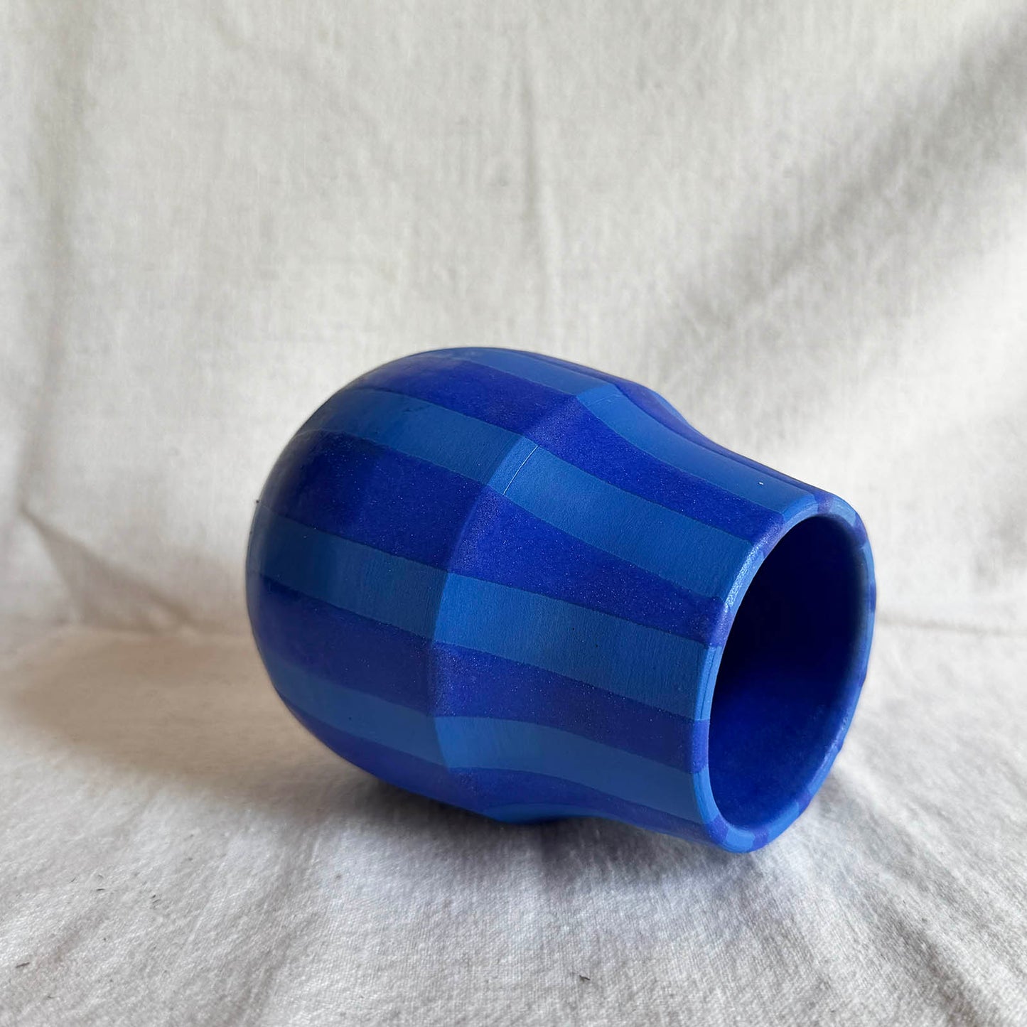 Blue Striped Vase / Jar