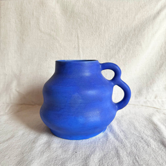 Vibrant Blue Curvy Vase