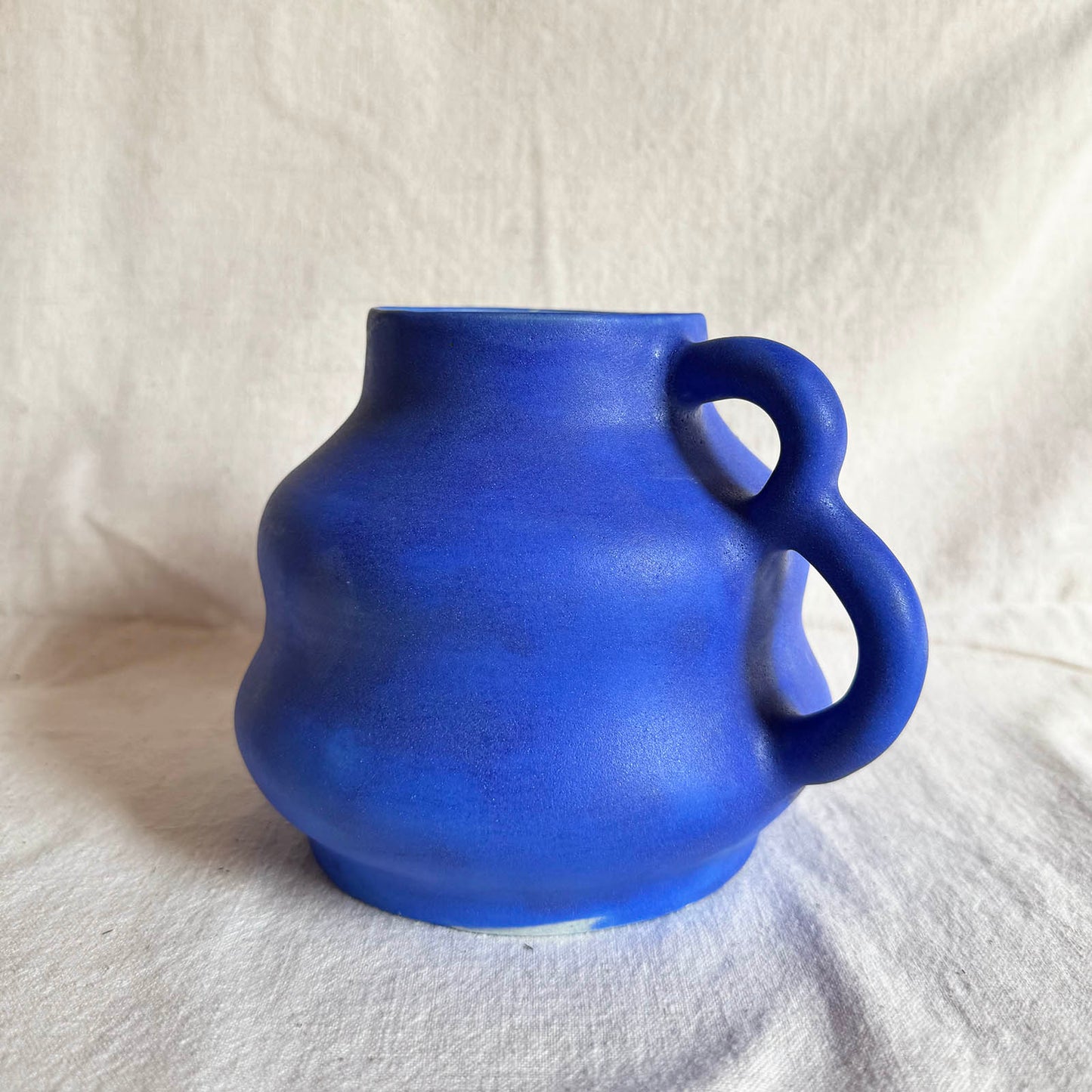 Vibrant Blue Curvy Vase