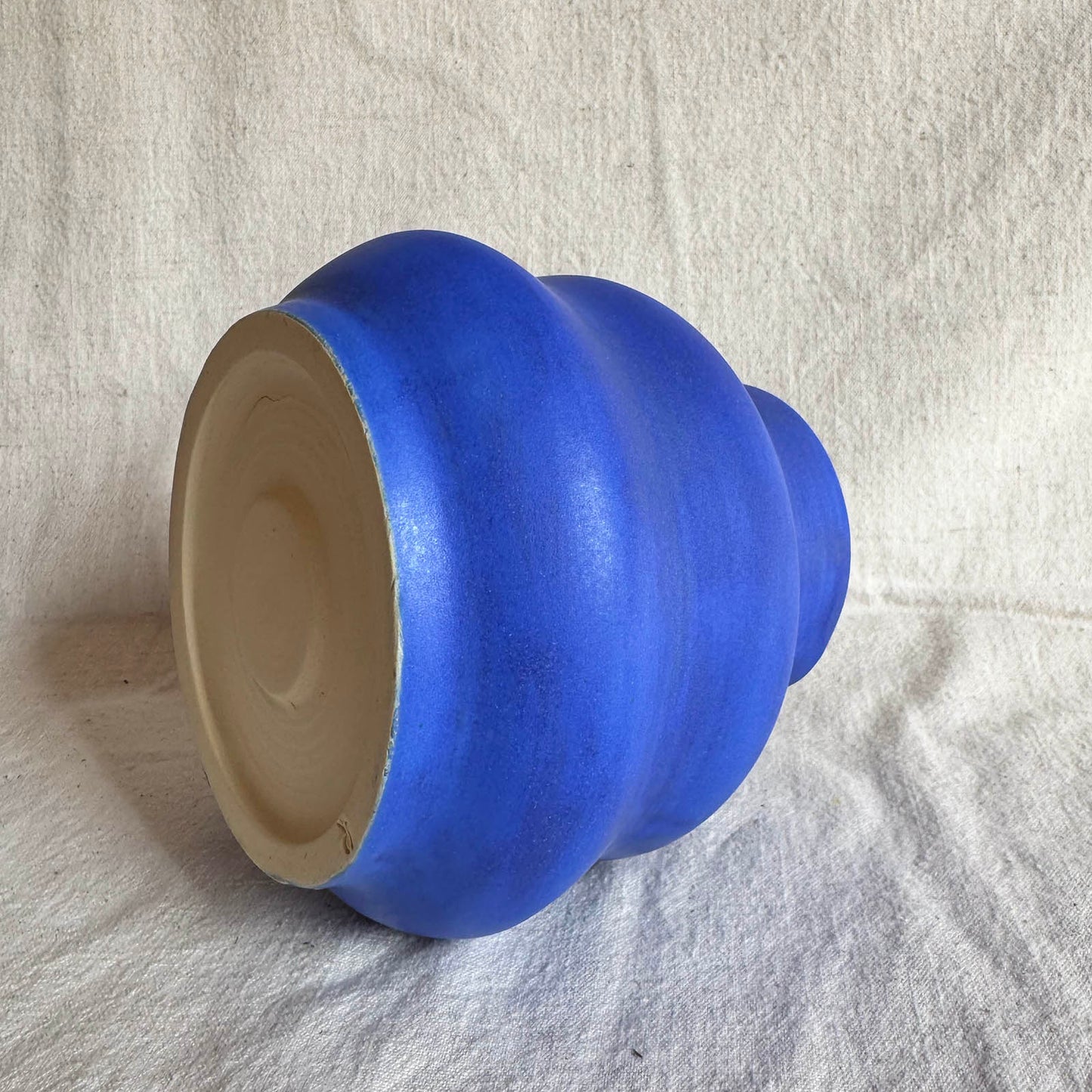Vibrant Blue Curvy Vase