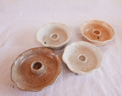 Ruffle Ceramic Taper Candle Holder (D)