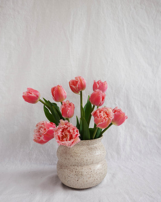 Creamy Speckles Bubbly Vase / Utensil Crock