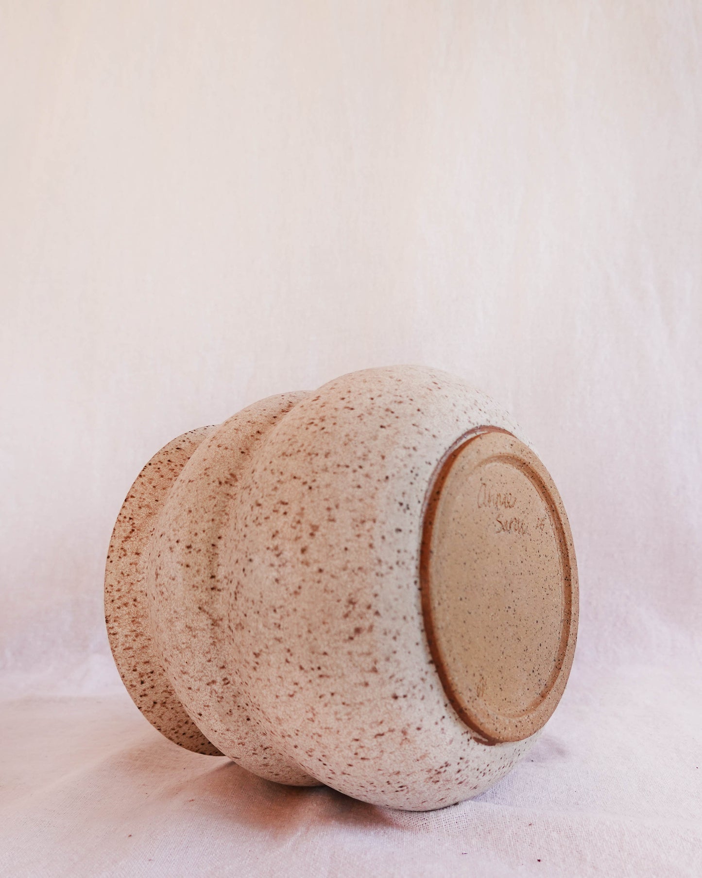 Creamy Speckles Bubbly Vase / Utensil Crock