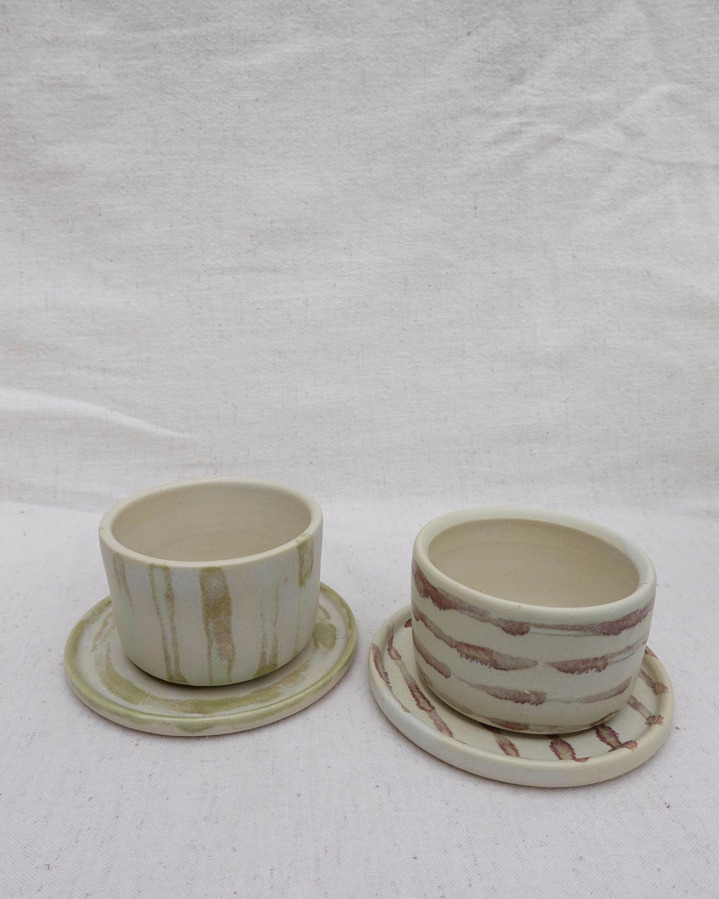Stripes Cup and Saucer Sets (4 Pieces)