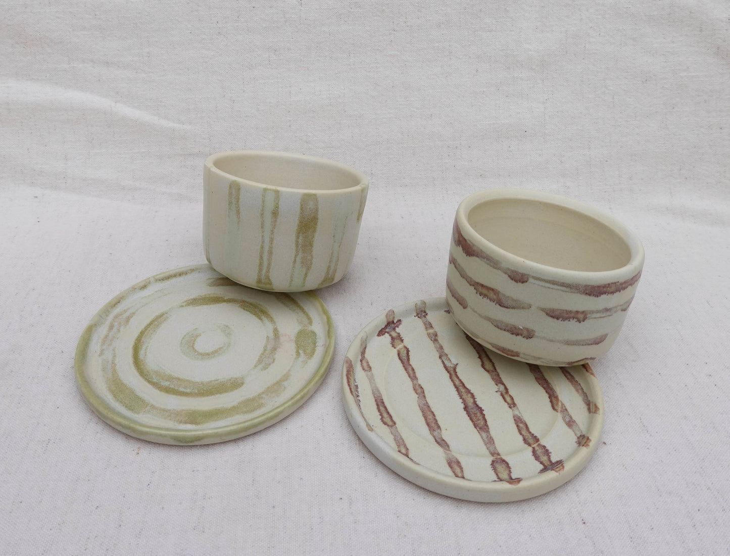Stripes Cup and Saucer Sets (4 Pieces)