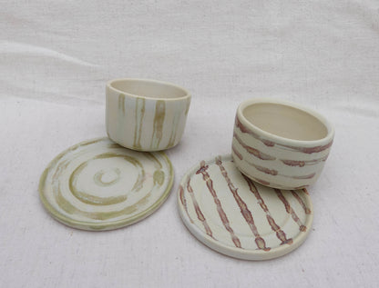 Stripes Cup and Saucer Sets (4 Pieces)