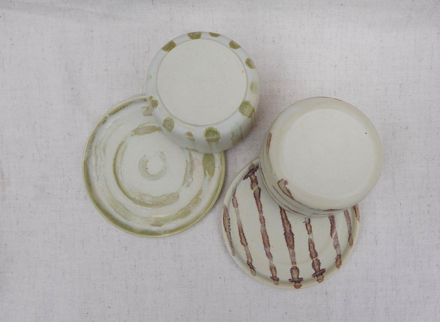 Stripes Cup and Saucer Sets (4 Pieces)