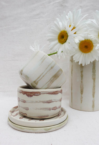 Stripes Cup and Saucer Sets (4 Pieces)