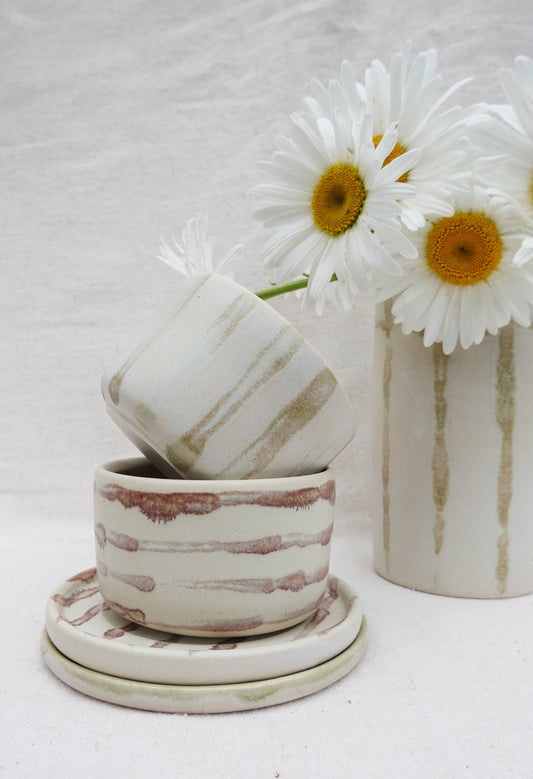 Stripes Cup and Saucer Sets (4 Pieces)