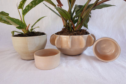 Planter with hand-built sculptural design