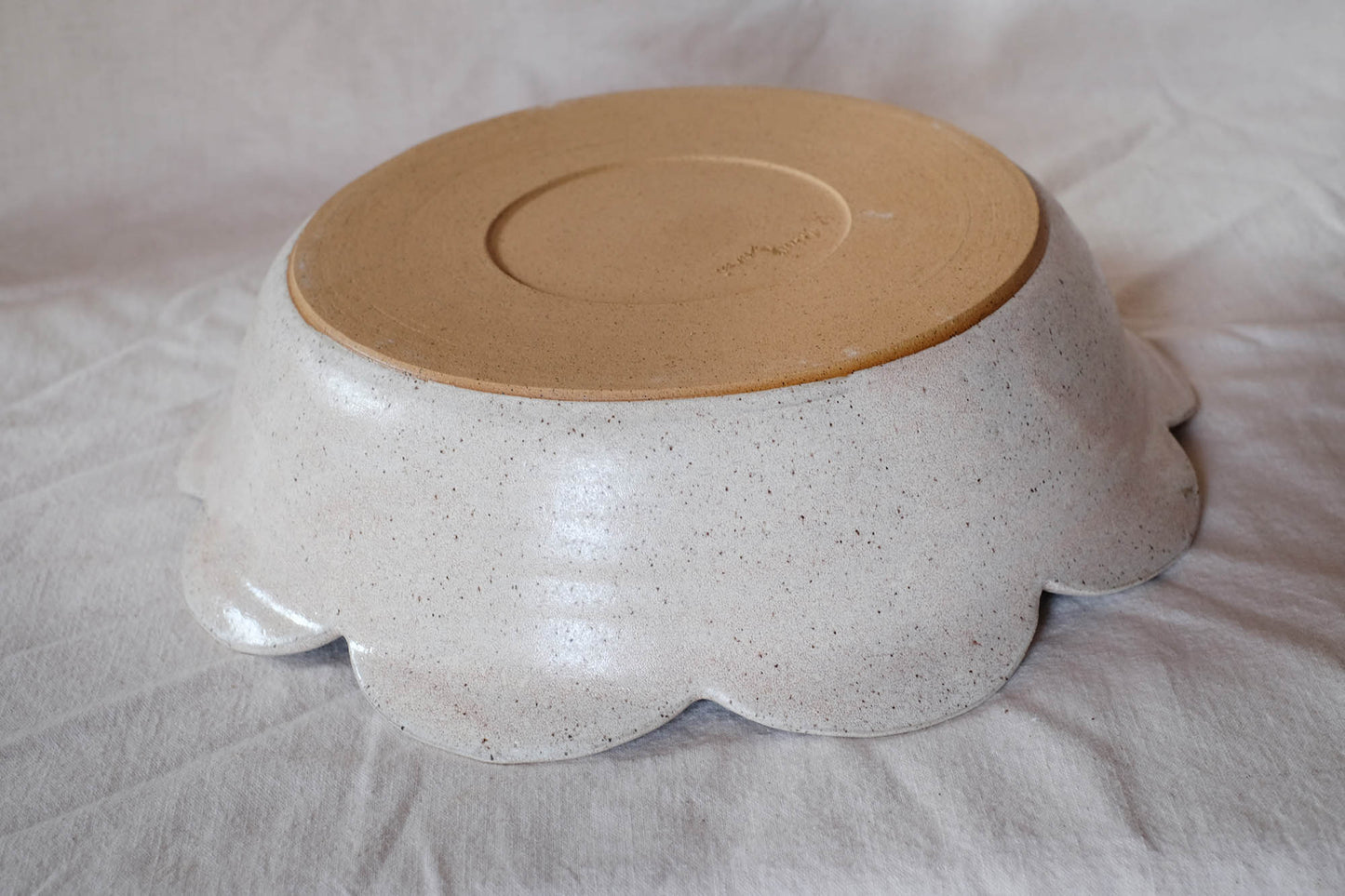 Flower Petal Serving Bowl, creamy off-white