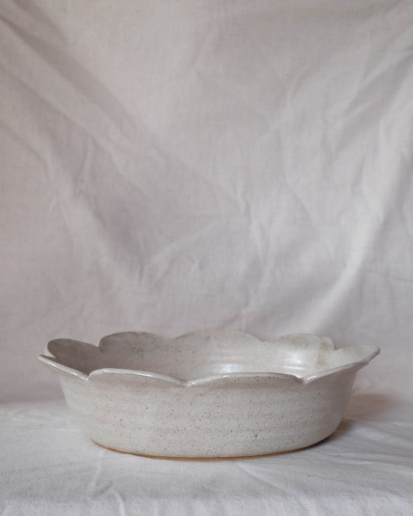 Flower Petal Serving Bowl, creamy off-white