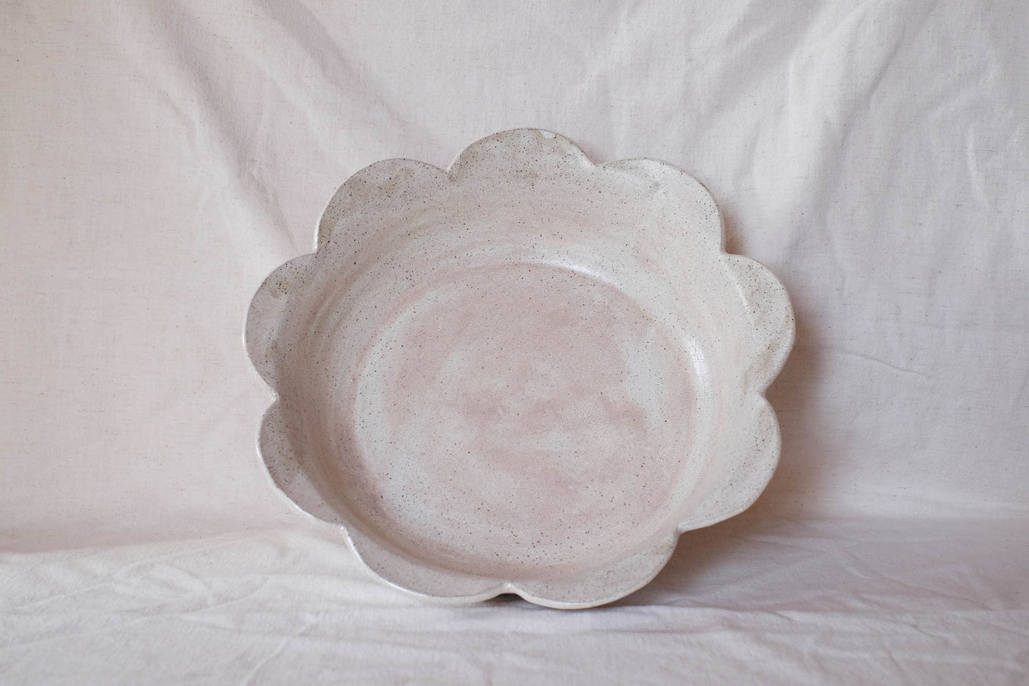 Flower Petal Serving Bowl, creamy off-white