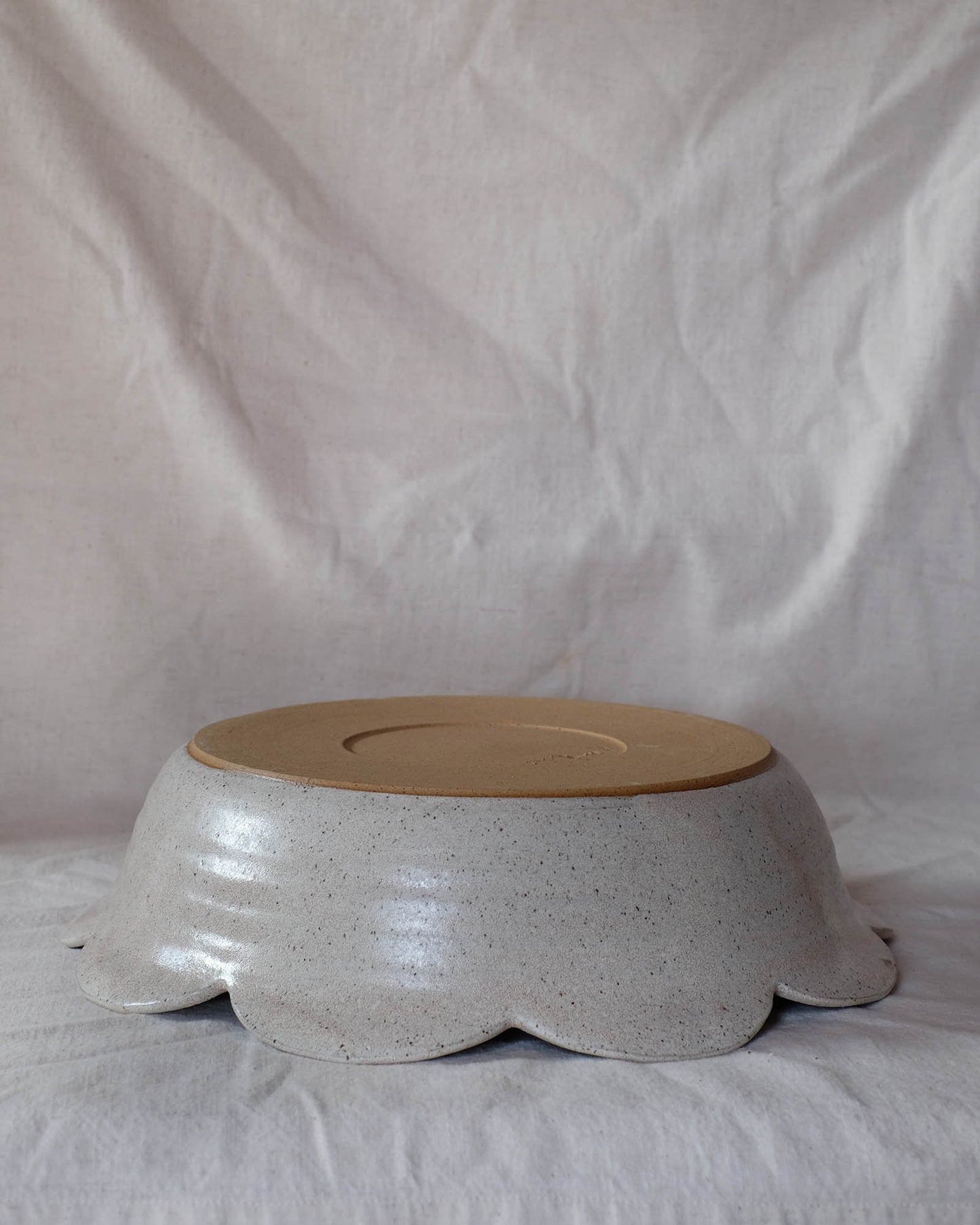 Flower Petal Serving Bowl, creamy off-white