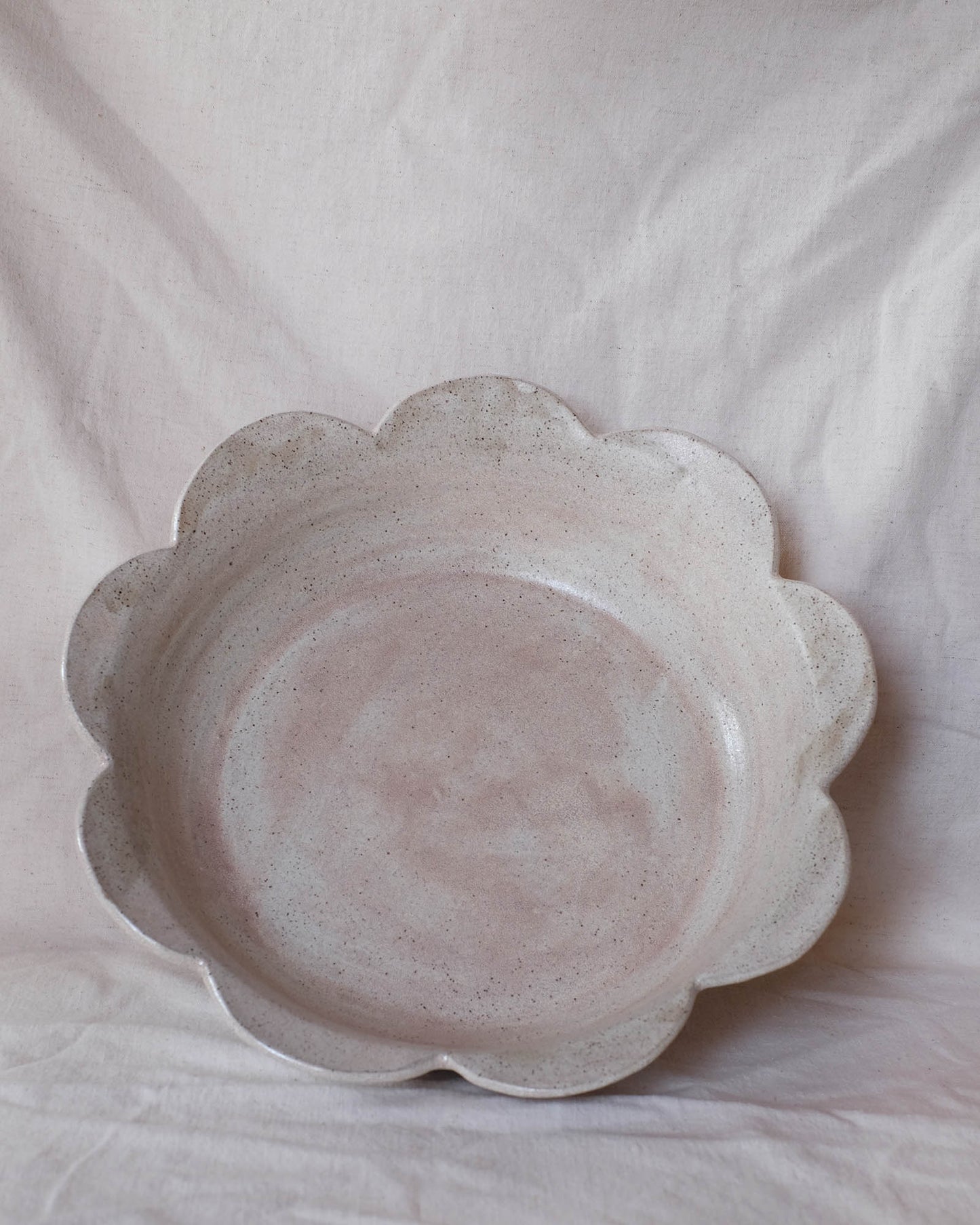 Flower Petal Serving Bowl, creamy off-white