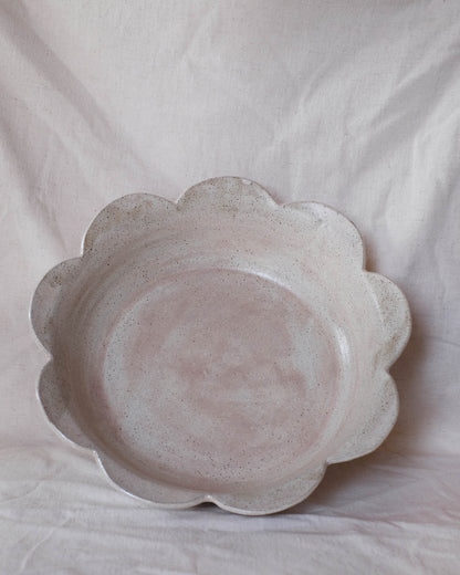 Flower Petal Serving Bowl, creamy off-white