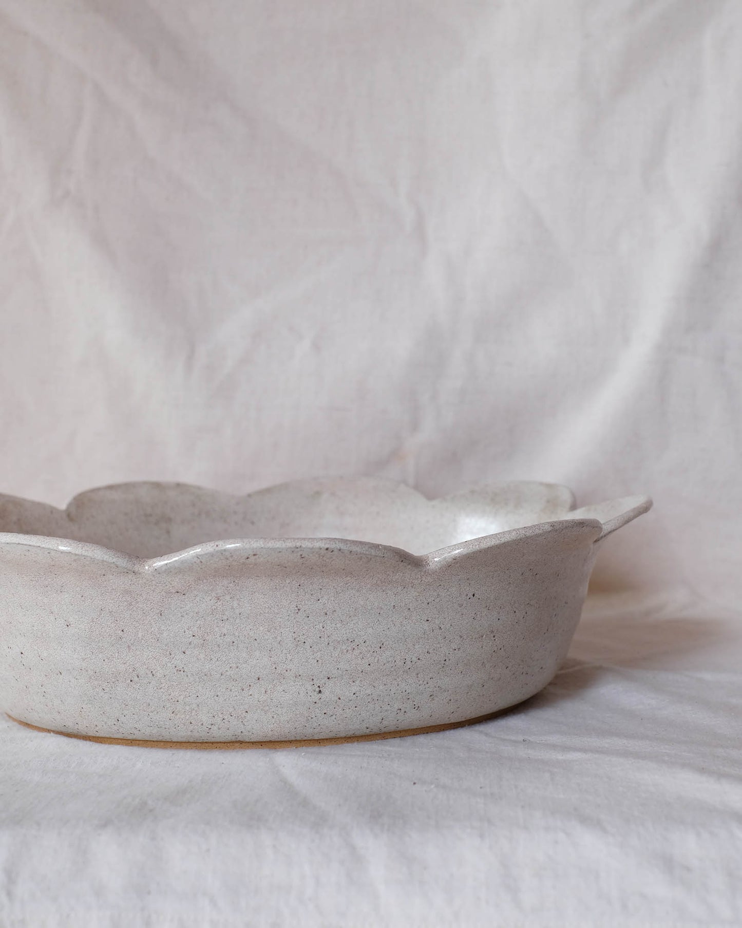 Flower Petal Serving Bowl, creamy off-white