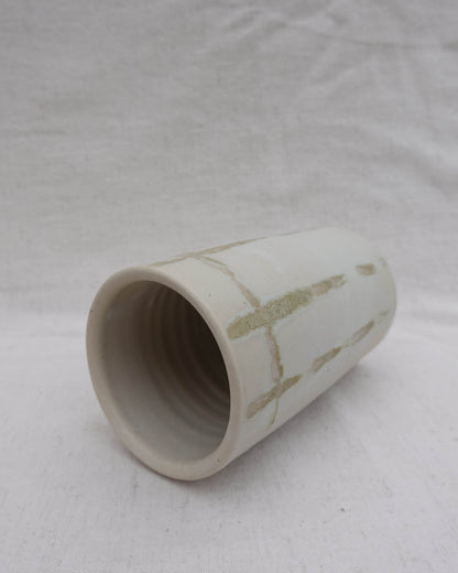 Ivory and Green Cylinder Vase