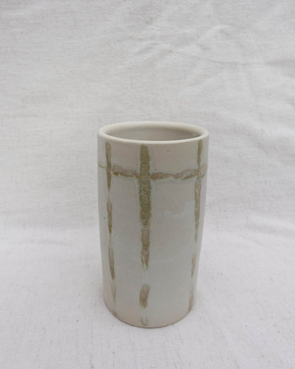 Ivory and Green Cylinder Vase