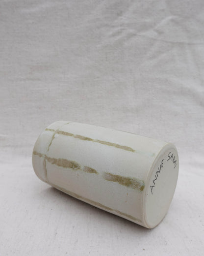 Ivory and Green Cylinder Vase