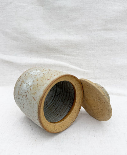 Speckled Jar with Knob Lid