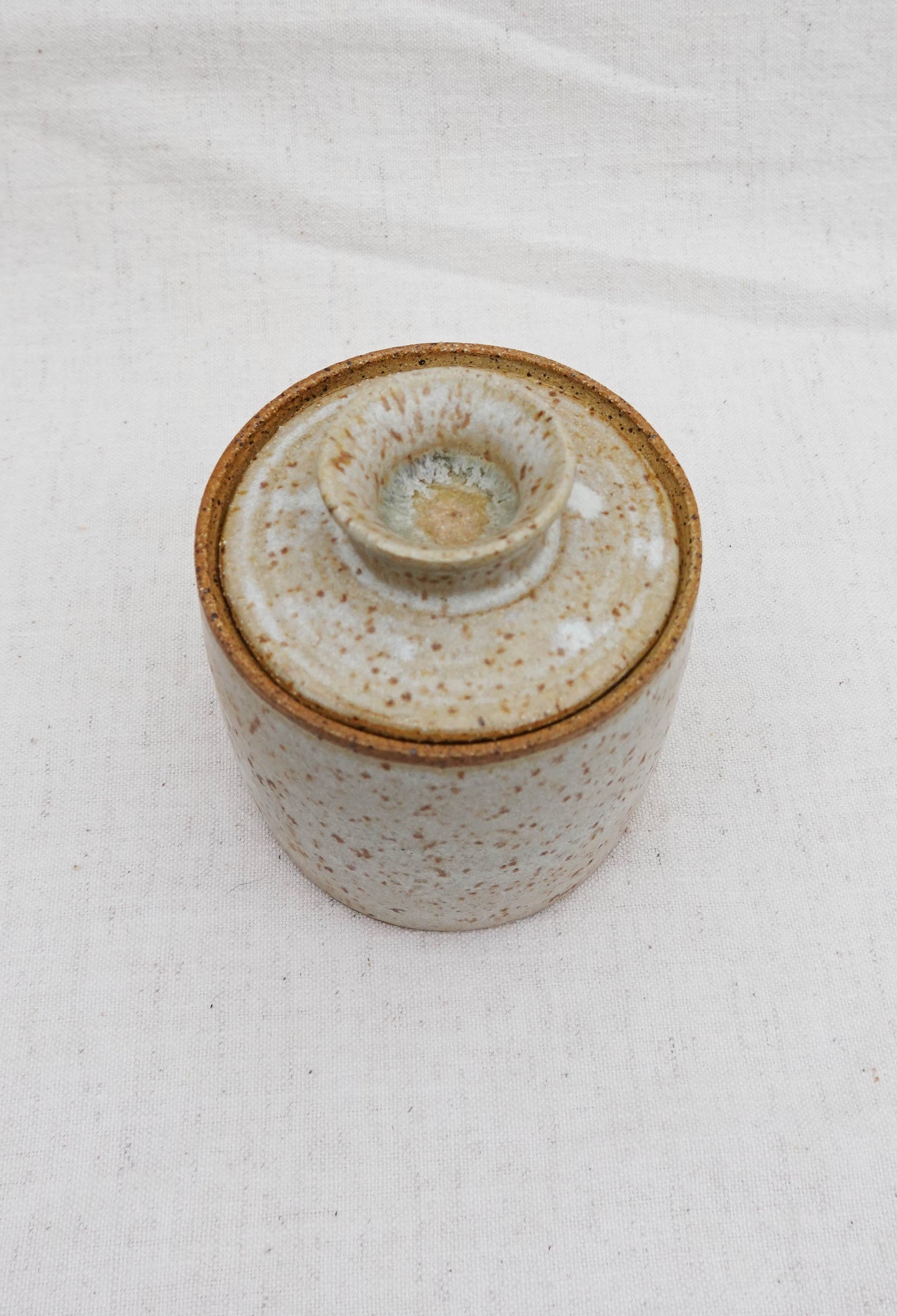 Speckled Jar with Knob Lid