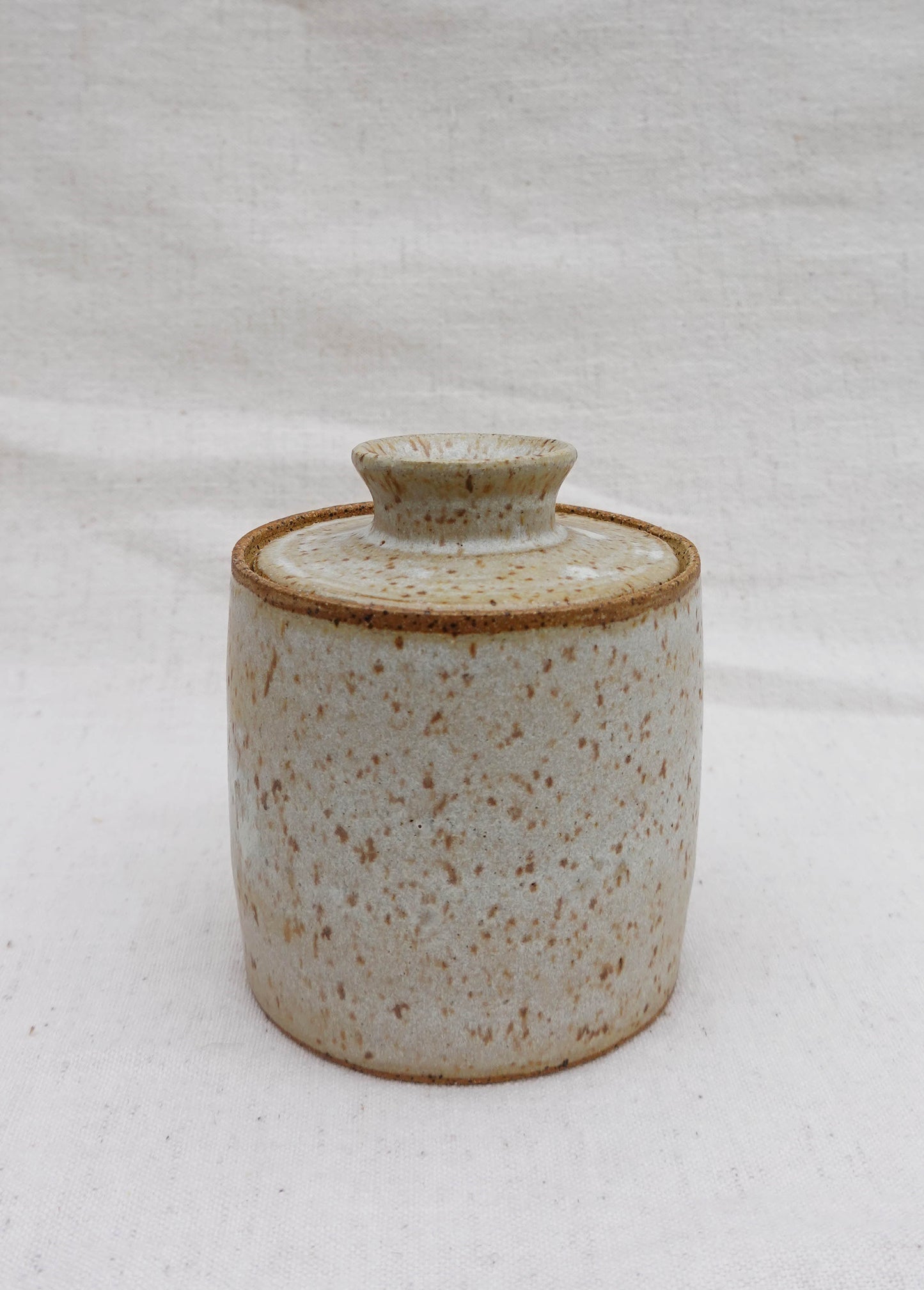Speckled Jar with Knob Lid