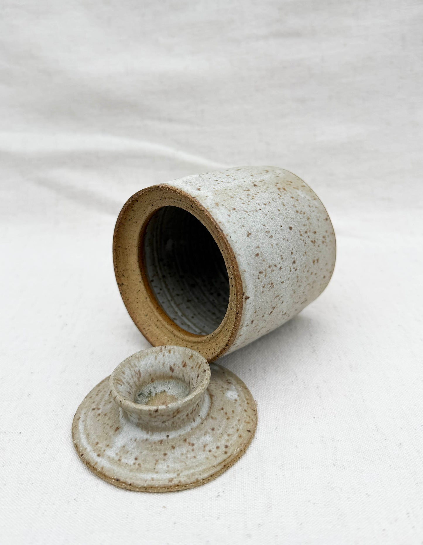Speckled Jar with Knob Lid