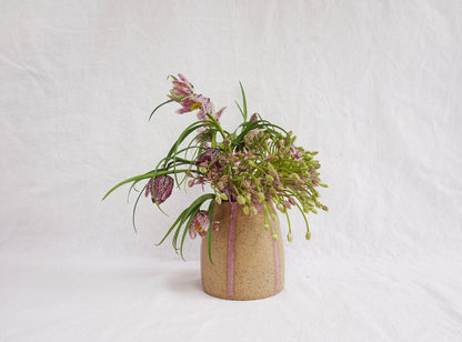 Lilac Striped Jar/ Bud Vase
