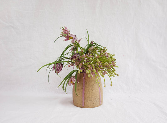 Lilac Striped Jar/ Bud Vase